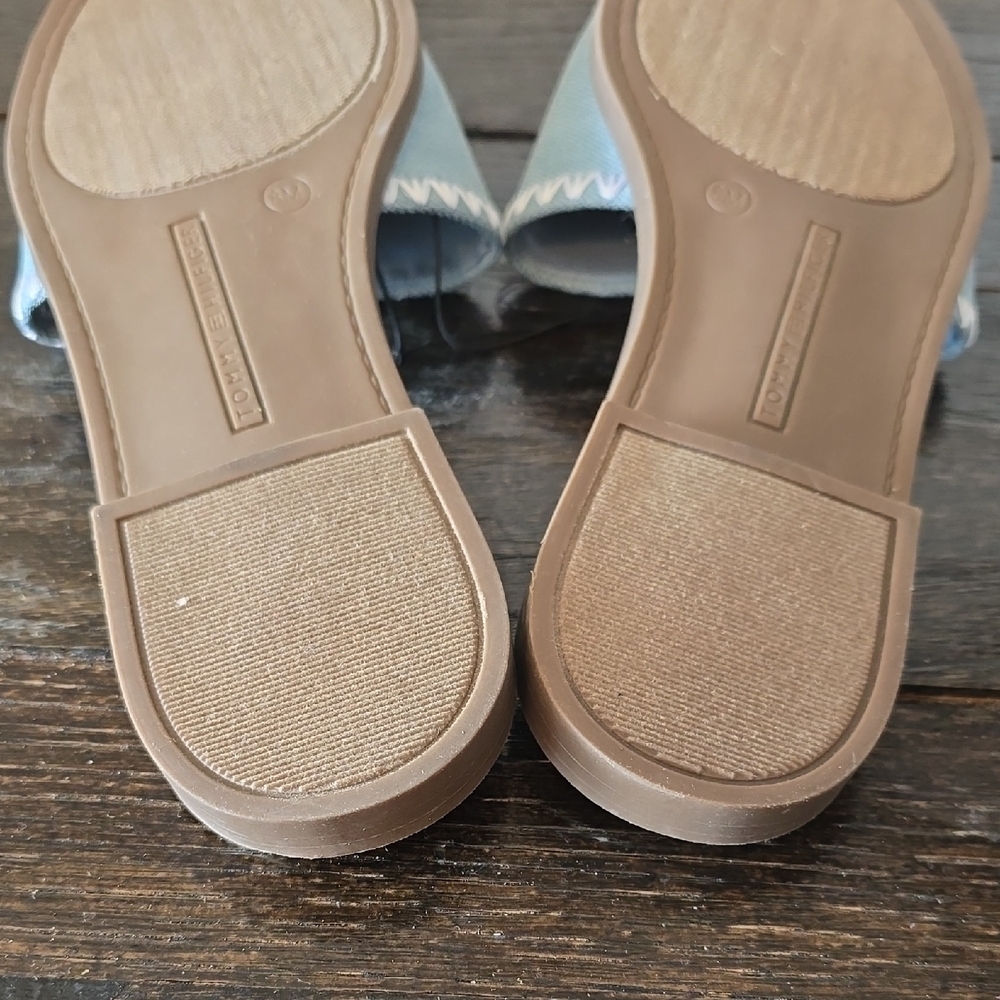Tommy Hilfiger Women's Blue Slide Sandals - Picture 7 of 10